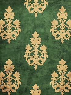 复古绿底金色花纹壁纸