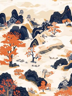 秋意山水风景图