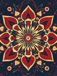 复古曼陀罗花纹图案设计