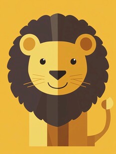 可爱卡通狮子形象插画