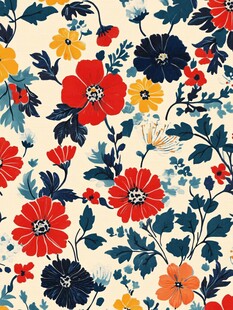 复古花卉图案无缝背景