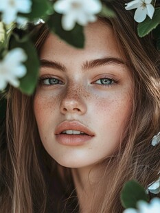 花下美人 尽显自然之美