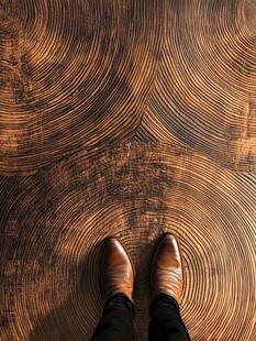 脚下的复古花纹地板