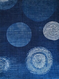 蓝底白点圆形图案纹理