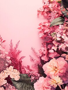 粉色花卉浪漫背景装饰