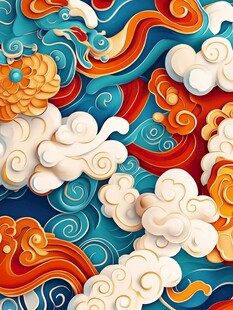 中式云纹图案的精美设计