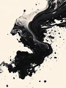 墨韵飞溅艺术抽象画面