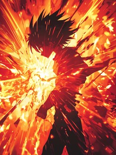 热血动漫角色爆发瞬间