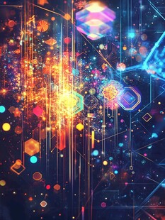 炫彩科技感几何光影画面