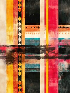 抽象几何色彩拼接艺术画