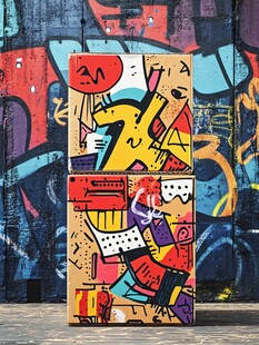 街头涂鸦风的创意箱体艺术