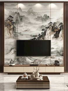 中式山水电视背景墙设计
