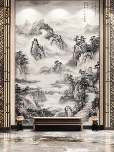 中式山水壁画 雅致空间装饰