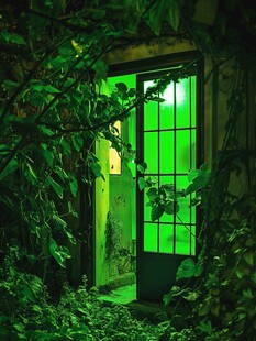 幽绿光影中的隐秘之门
