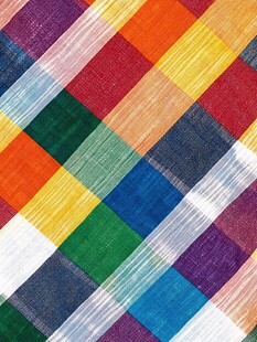 多彩格子图案织物纹理