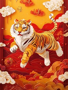猛虎贺岁 国风祥瑞图景