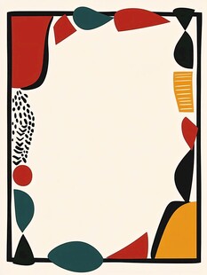 几何抽象风格边框图案