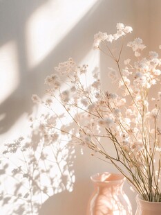 阳光洒落的梦幻满天星瓶插