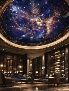 星空穹顶下的奢华室内空间
