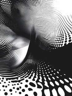 黑白波点抽象动感图案
