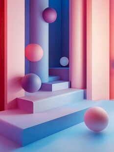 梦幻色彩的立体空间场景