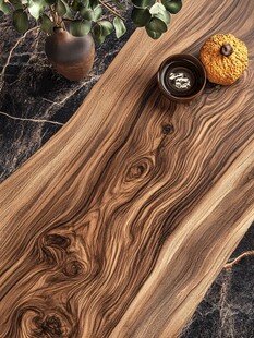 木纹桌面搭配绿植小物