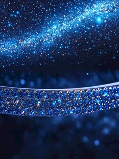 梦幻蓝闪星空质感装饰带