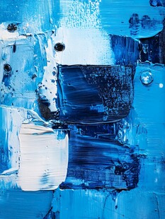 蓝色抽象油画纹理艺术