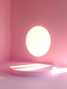粉色梦幻圆形光影展示台