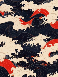 日式海浪纹样图案设计