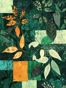 绿叶拼贴图案艺术设计