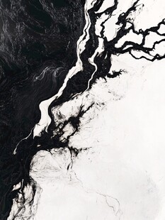 黑白水墨风河流纹理画面
