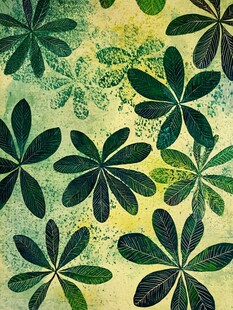 复古风绿叶图案背景