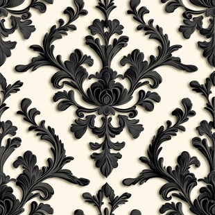 黑白欧式花纹壁纸图案