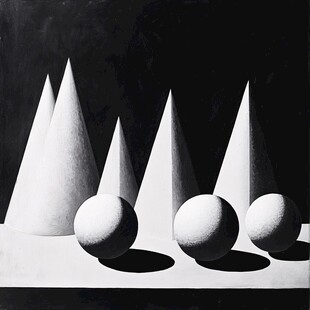 几何石膏体静物组合