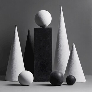 几何石膏体静物组合
