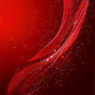 红色炫彩飘带背景图