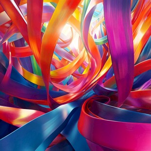 缤纷彩带交织的绚丽世界