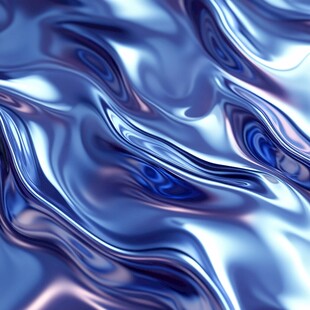 流动金属质感蓝色抽象纹理
