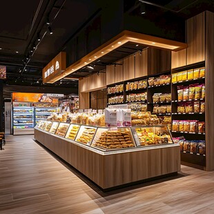 面包店内部陈列展示