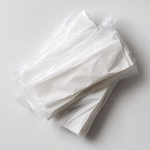 白色包装袋堆叠展示