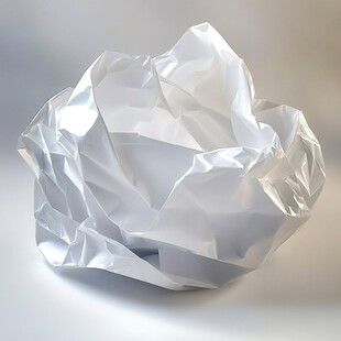 白色褶皱纸团特写