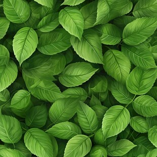 翠绿叶片无缝背景图案