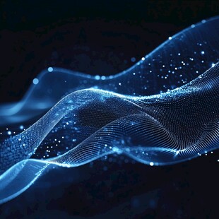 蓝色科技动感波浪线条