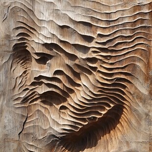 木质纹理雕刻的自然波纹