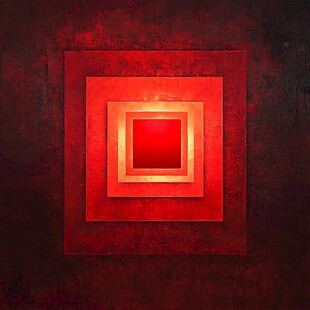 红色渐变方形抽象背景图