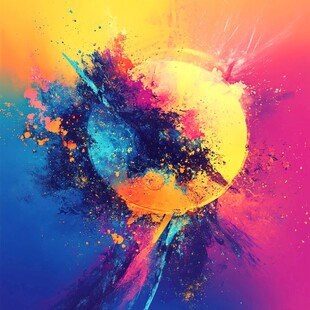 绚丽色彩爆炸艺术抽象画