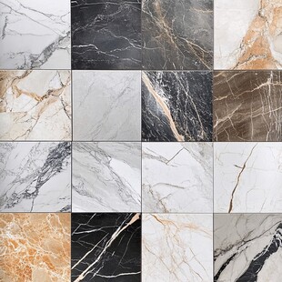 多样大理石纹理瓷砖展示