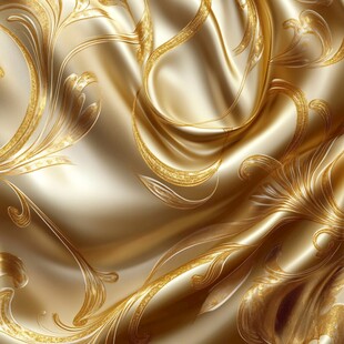 奢华金色花纹丝绸纹理图