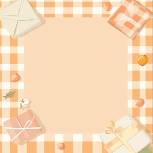 温馨礼物装饰的格子背景